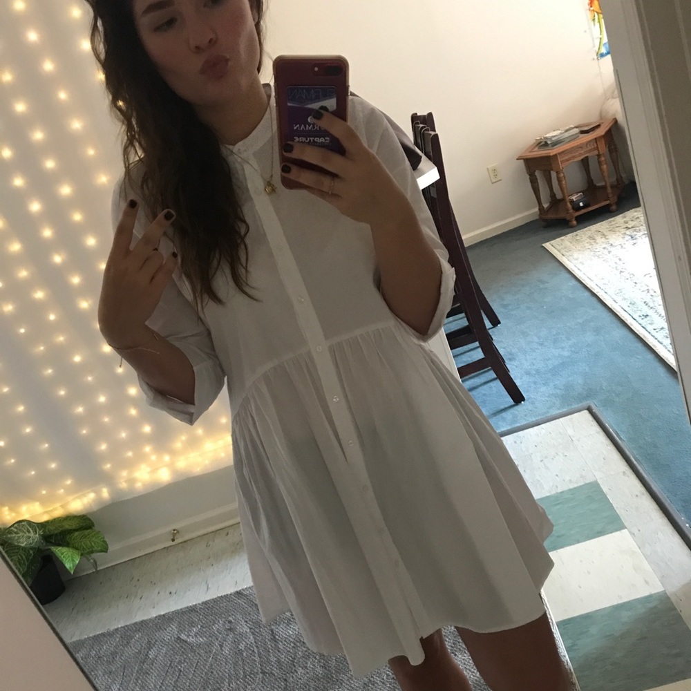 Danish White Button Down Dress